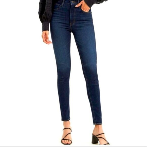 Levi’s Premium High Rise Mile Super Skinny Echo Darkness Jeans - Picture 3 of 13